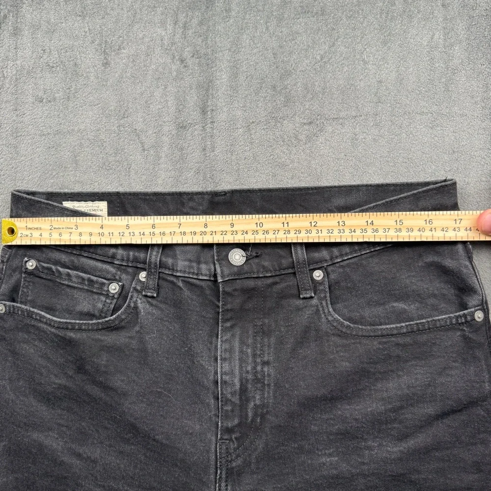 Levis Premium Denim Shorts Mens W34 Black Frayed Hem Cutoff Excellent